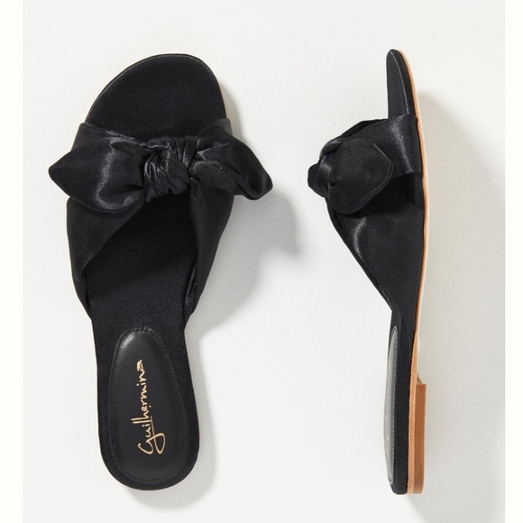 Guilhermina Satin Bow Slippers Black Size: 9 (40) - Picture 2 of 6